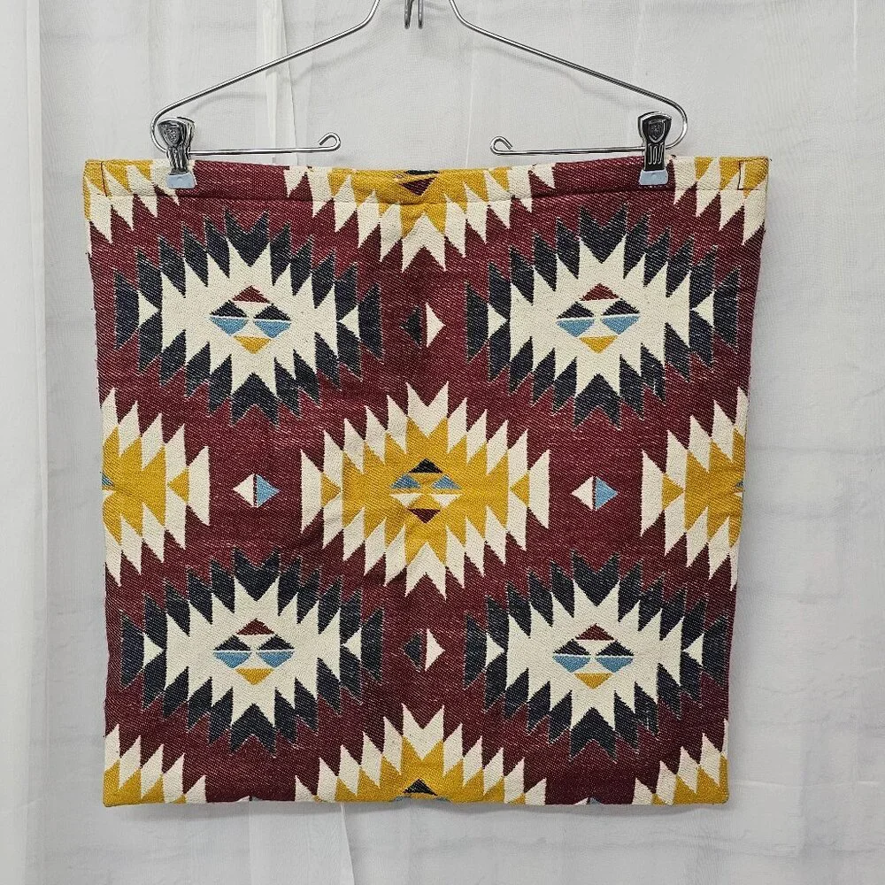 Ikea Fransine Pillow Cover Tapestry Burgundy Mustard Zip 20